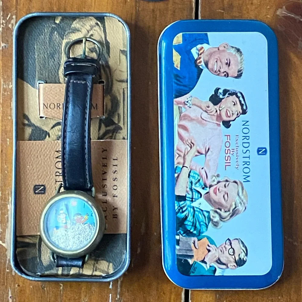 RARE BERT AND ERNIE FOSSIL SESAME STREET BRONZE WATCH